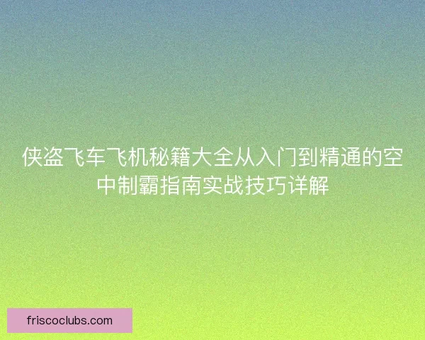 侠盗飞车飞机秘籍大全从入门到精通的空中制霸指南实战技巧详解 侠盗飞车飞机秘籍大全从入门到精通的空中制霸指南实战技巧详解